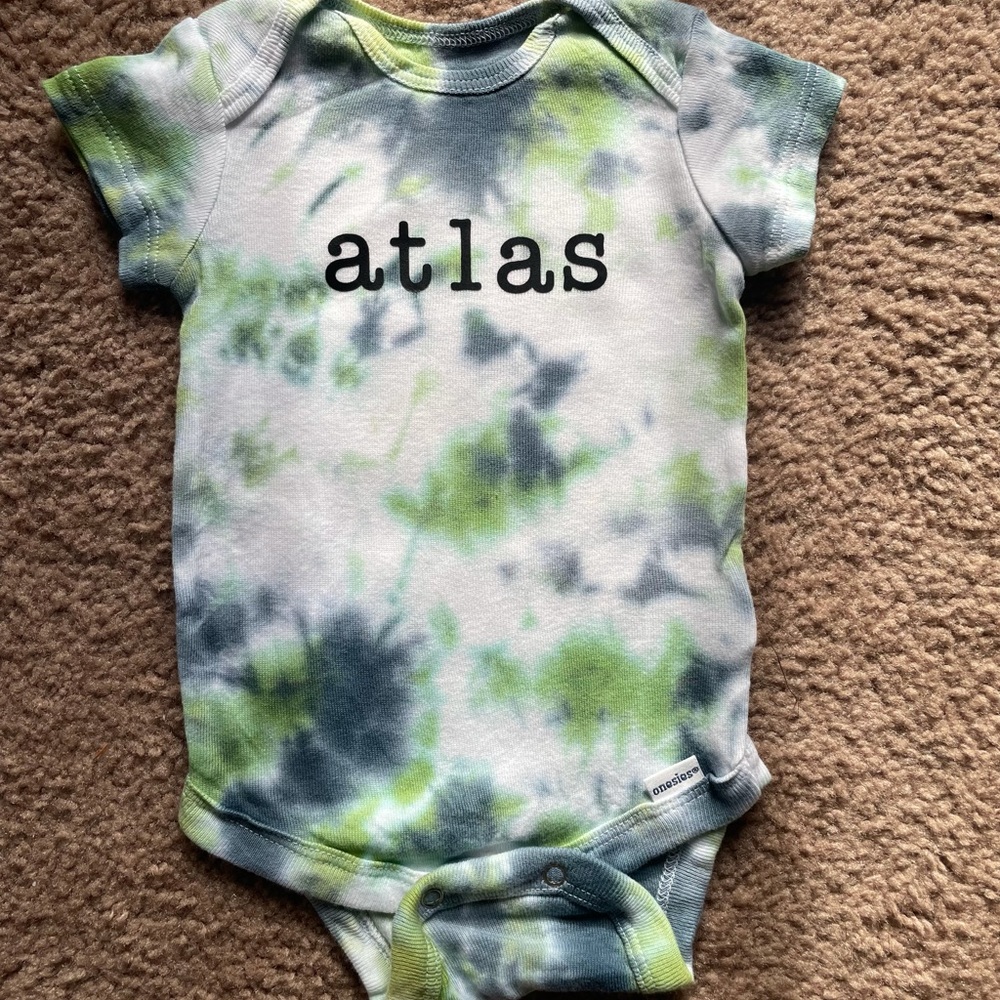 Custom Tie Dye Name Baby Onesie